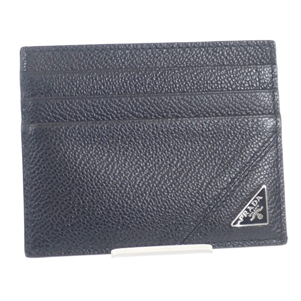 441958 02 Prada Saffiano Black Business Card Holder