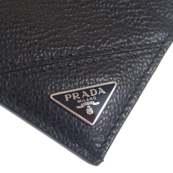 441958 05 Prada Saffiano Black Business Card Holder