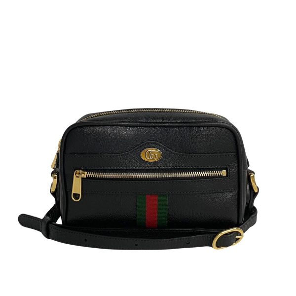 441j236174536 1 Gucci Ophidia Sherry Line GG Leather Mini Shoulder Bag Black