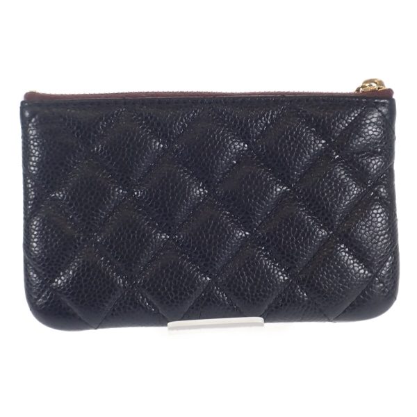 442124 03 Chanel Matelasse Classic Mini Pouch Caviar Black