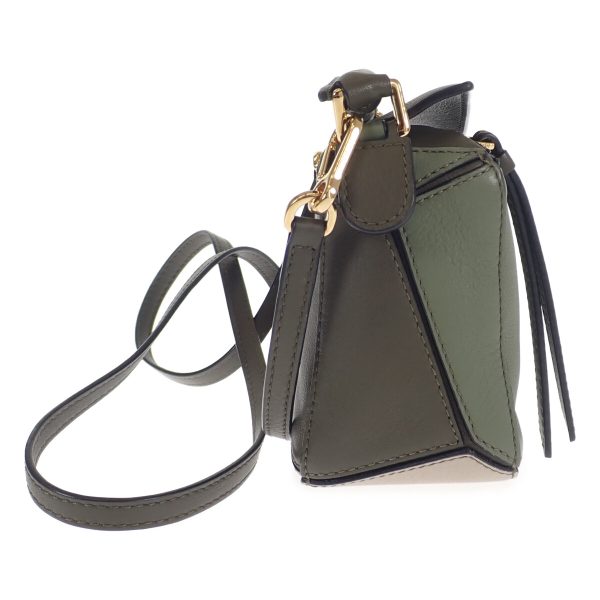 442265 03 Loewe Puzzle Handbag Shoulder Green Light Oats