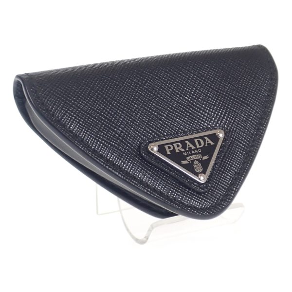 442278 01 Prada Saffiano Coin Case Purse Nero Black