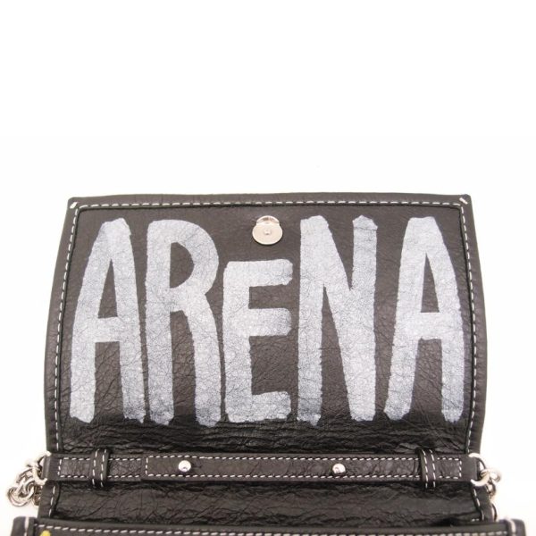 44240 6 Balenciaga Bazaar Graffiti Chain Bag Black