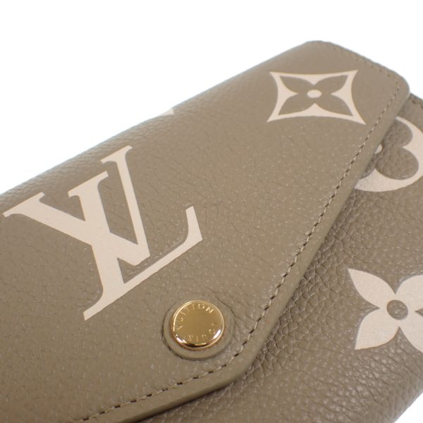 442405 08 Louis Vuitton Sara NM Long Wallet Khaki Green