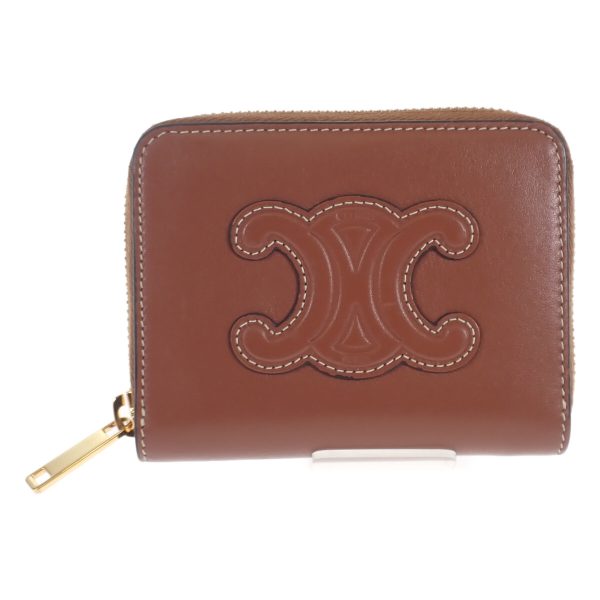 442408 02 Celine Compact Zip Wallet Coin Purse Brown