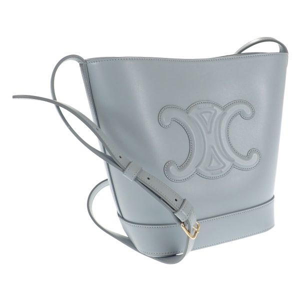 442429 01 Celine Triomphe Small Bucket Shoulder Bag Ice Blue