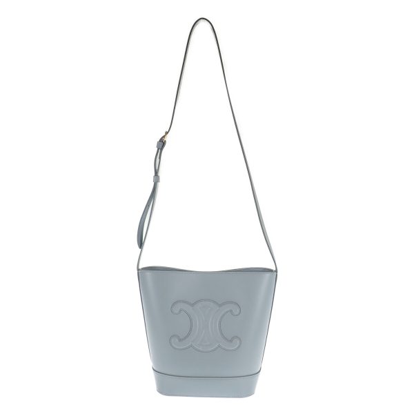 442429 02 Celine Triomphe Small Bucket Shoulder Bag Ice Blue