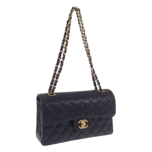 442472 01 Chanel Small Handbag Shoulder Black Matelasse 23