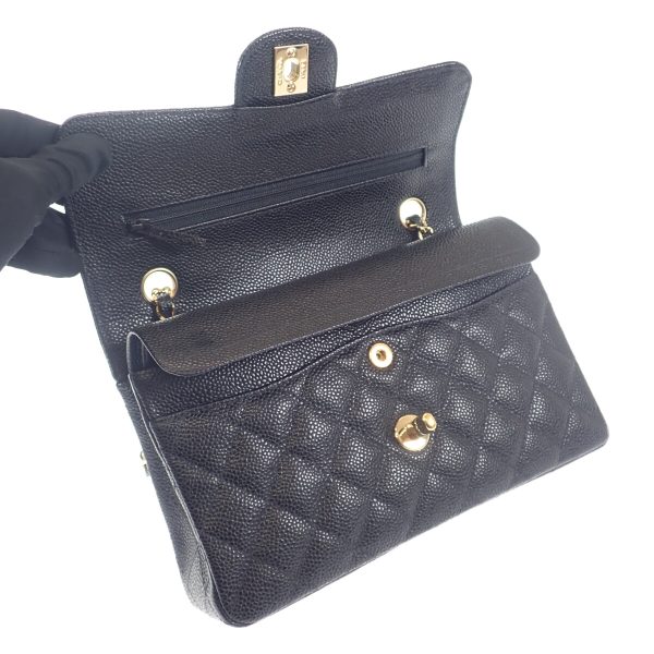 442472 04 Chanel Small Handbag Shoulder Black Matelasse 23