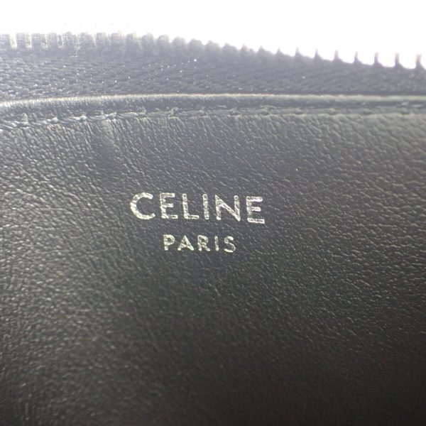 442522 07 Celine Zip Card Holder Case Pass Coin Purse Black