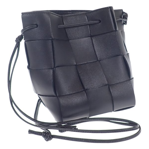 442687 02 Bottega Veneta Cassette Bucket Shoulder Bag Black