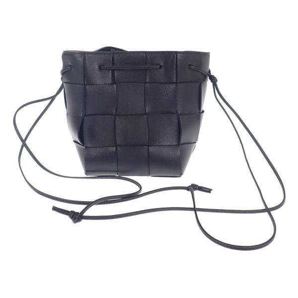 442687 04 Bottega Veneta Cassette Bucket Shoulder Bag Black