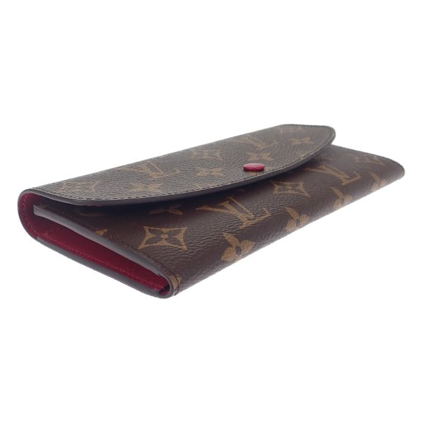 442807 04 Louis Vuitton Emily Long Wallet Brown Fuchsia