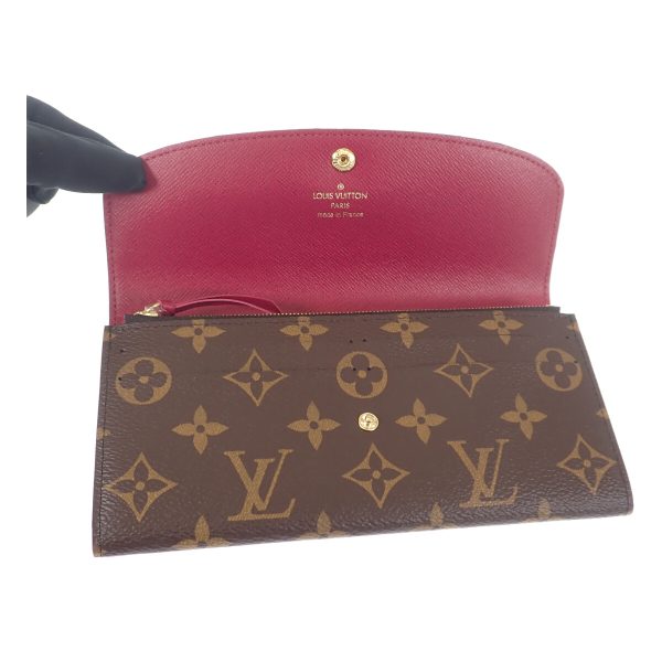 442807 05 Louis Vuitton Emily Long Wallet Brown Fuchsia