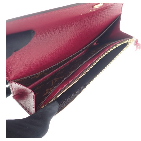 442807 06 Louis Vuitton Emily Long Wallet Brown Fuchsia