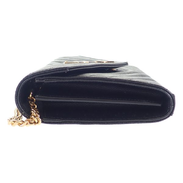 442808 04 Saint Laurent Cassandra Chain Wallet Clutch Black