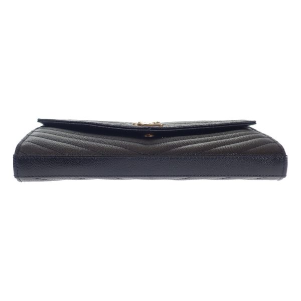 442808 05 Saint Laurent Cassandra Chain Wallet Clutch Black