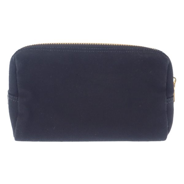 442817 03 Prada Canapa Pouch Canvas Cosmetic Pouch Black