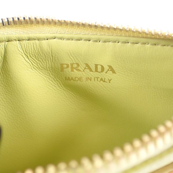 443074 06 Prada Saffiano Card Holder Yellow Triangle Logo