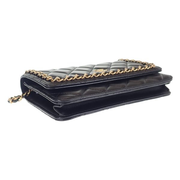 443263 03 Chanel Matelasse Chain Wallet Shoulder Bag Black