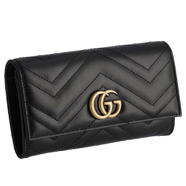 443436dtd1t1000 GUCCI GG Marmont Bifold Wallet Black