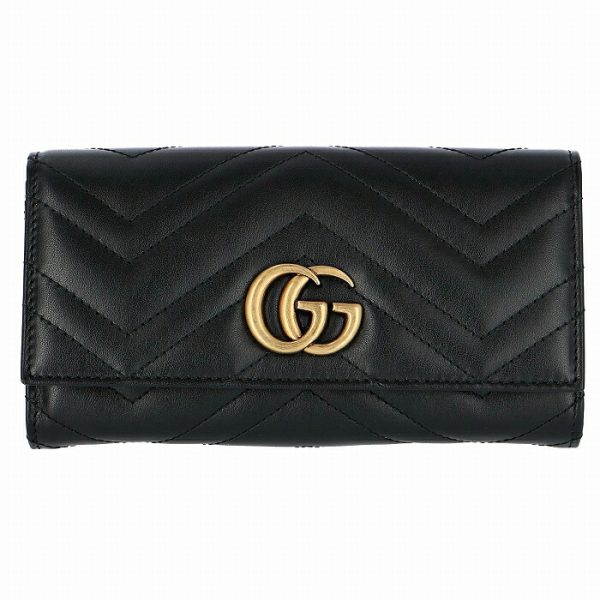 443436dtd1t1000 1 GUCCI GG Marmont Bifold Wallet Black