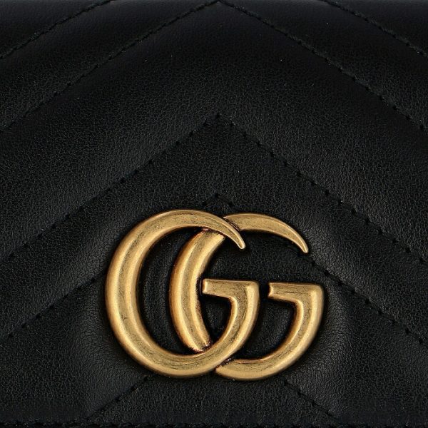 443436dtd1t1000 3 GUCCI GG Marmont Bifold Wallet Black