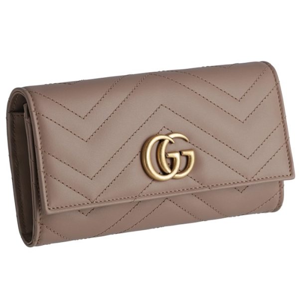 443436dtd1t5729 GUCCI GG Marmont Bifold Wallet Beige