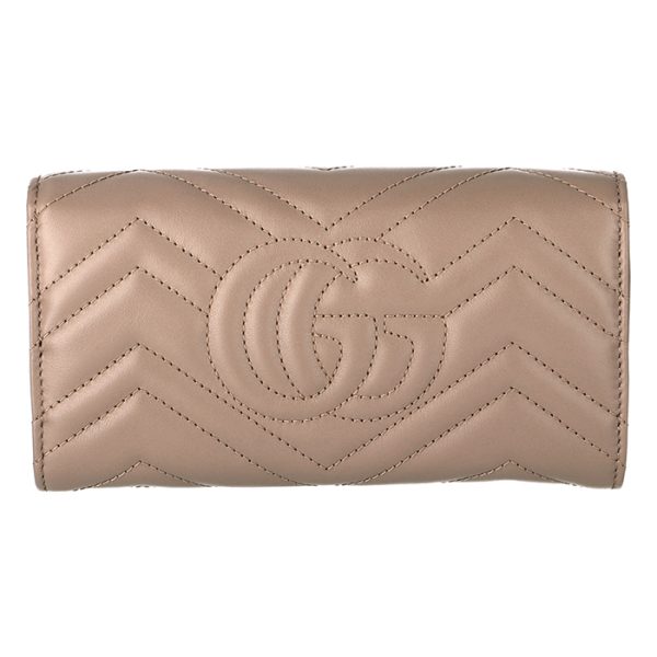 443436dtd1t5729 2 GUCCI GG Marmont Bifold Wallet Beige