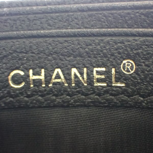 443537 08 Chanel Cocomark Card Case Calfskin Black