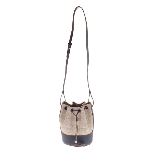 443582 10 Loewe Anagram Balloon Bag Shoulder Ivory Black