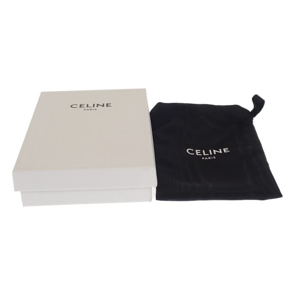 443637 07 Celine Card Holder Case Leather Black