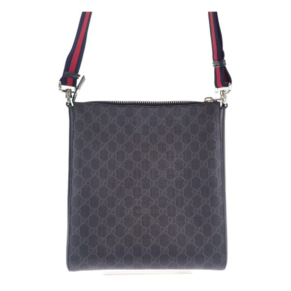 443763 03 Gucci GG Supreme Messenger Shoulder Bag Black