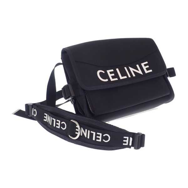 444172 01 Celine Small Trekking Messenger Shoulder Bag Black