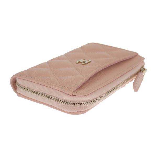 444217 04 Chanel Fragment Coin Card Case Baby Pink Champagne