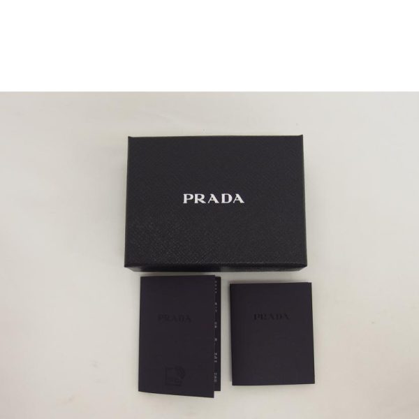 44424 6 Prada Vitello Grain 6 Key Case Black