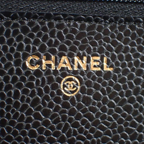 444324 12 Chanel Matelasse Chain Wallet Shoulder Black