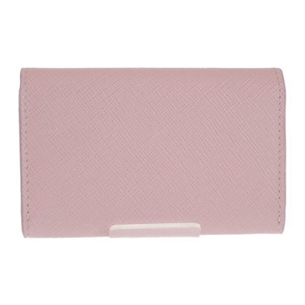 444811 03 Prada Triangle Case Business Card Holder Pink