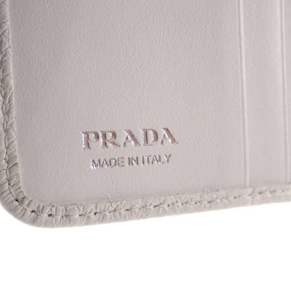 444903 07 Prada Vitello Dyno Leather Bifold Wallet White