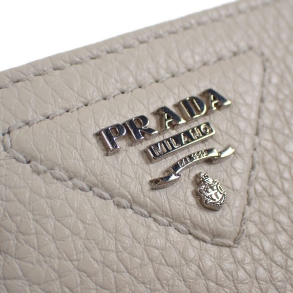 444903 09 Prada Vitello Dyno Leather Bifold Wallet White