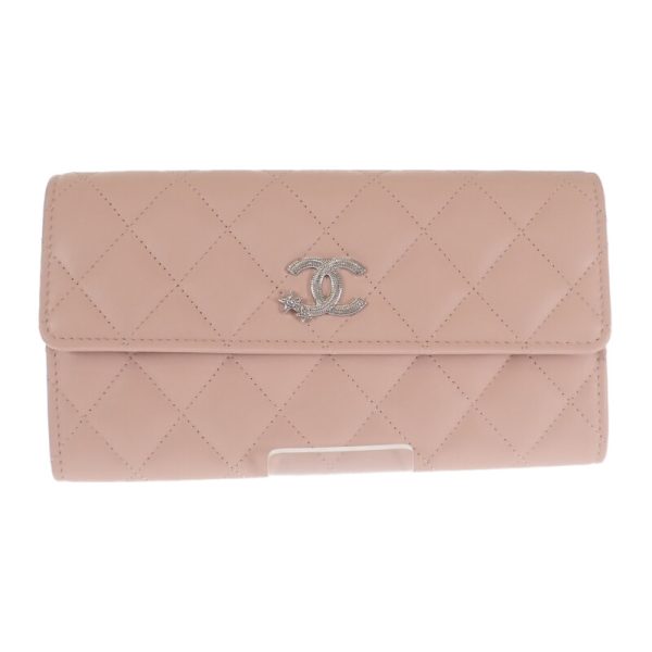 445030 02 Chanel Coco Star Flap Long Wallet Light Pink