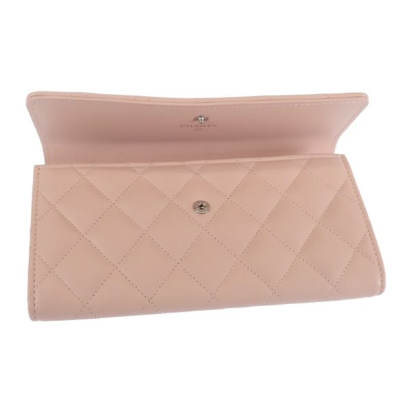 445030 05 Chanel Coco Star Flap Long Wallet Light Pink