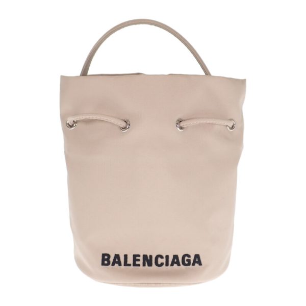 445032 02 Balenciaga Bucket Wheel Handbag Shoulder Beige