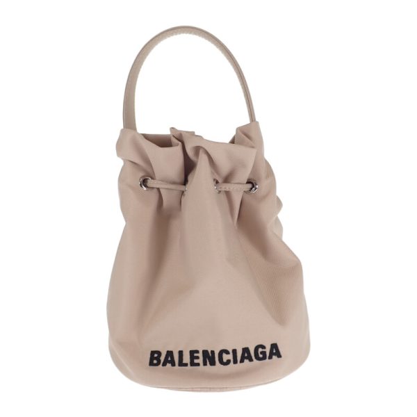 445032 04 Balenciaga Bucket Wheel Handbag Shoulder Beige