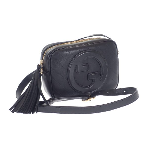 445104 01 Gucci Small Shoulder Bag Blondie Leather Black