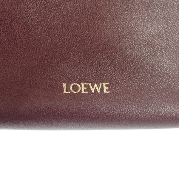 445216 09 Loewe Flamenco Purse Shoulder Clutch Dark Burgundy