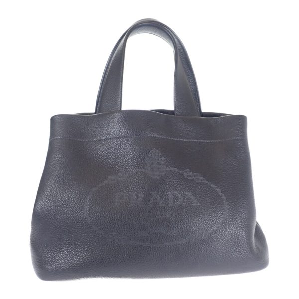 445217 02 Prada Vitello Dino Leather Tote Handbag Black