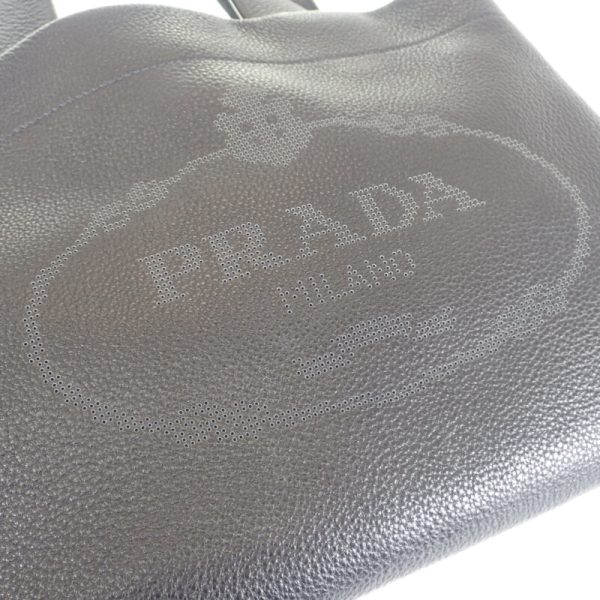 445217 07 Prada Vitello Dino Leather Tote Handbag Black