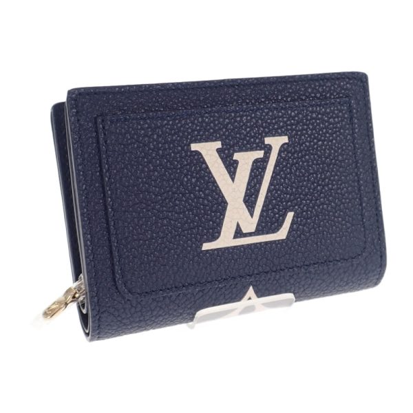 445305 01 Louis Vuitton Bifold Wallet Empreinte Navy Creme