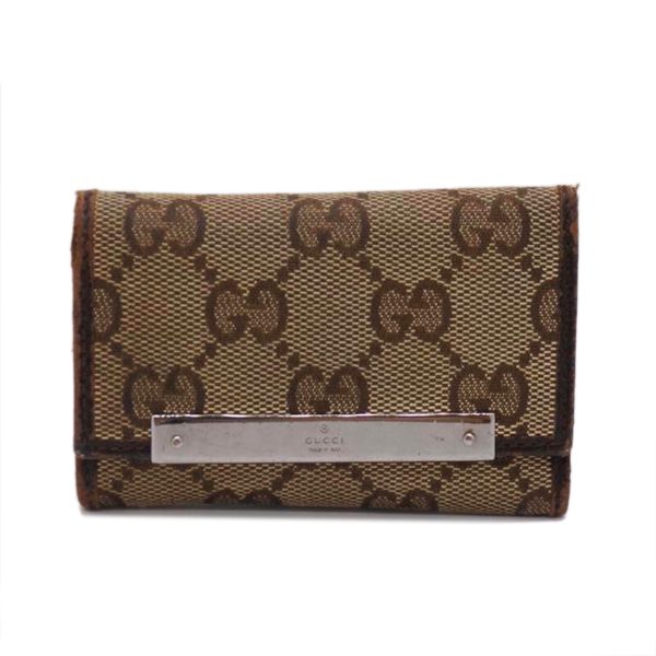 44549 1 Gucci Signature GG Canvas Key Case Beige